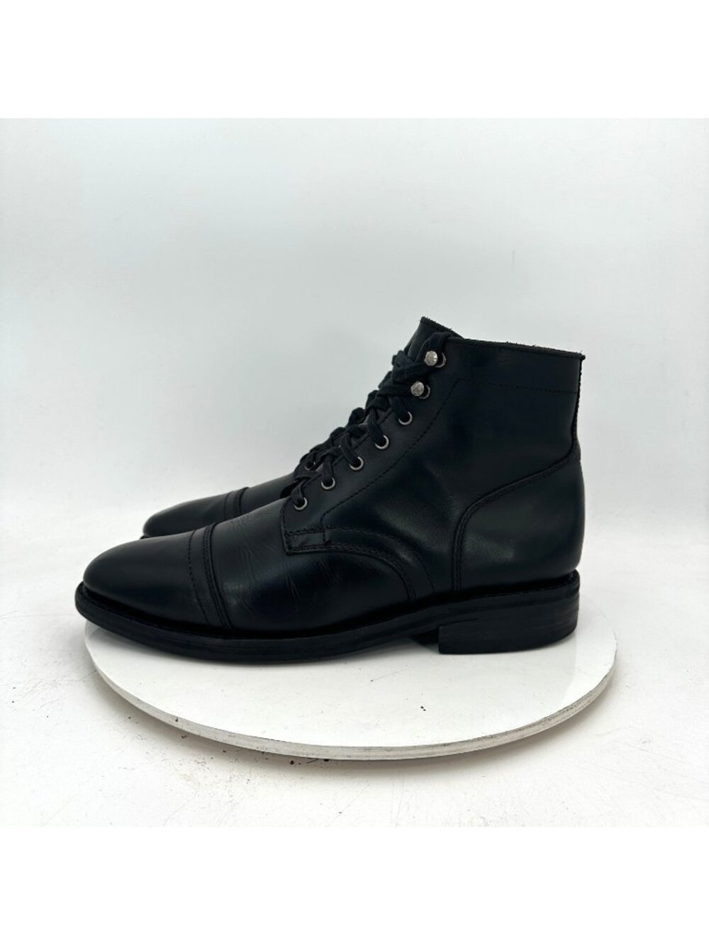 Thursday Everyday Men Size 9.5 Black Leather Cap Toe Ankle Combat Boot